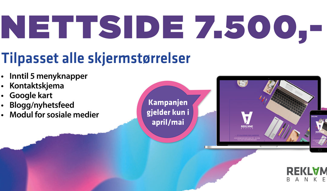 Kampanjepris på nettside til 7500