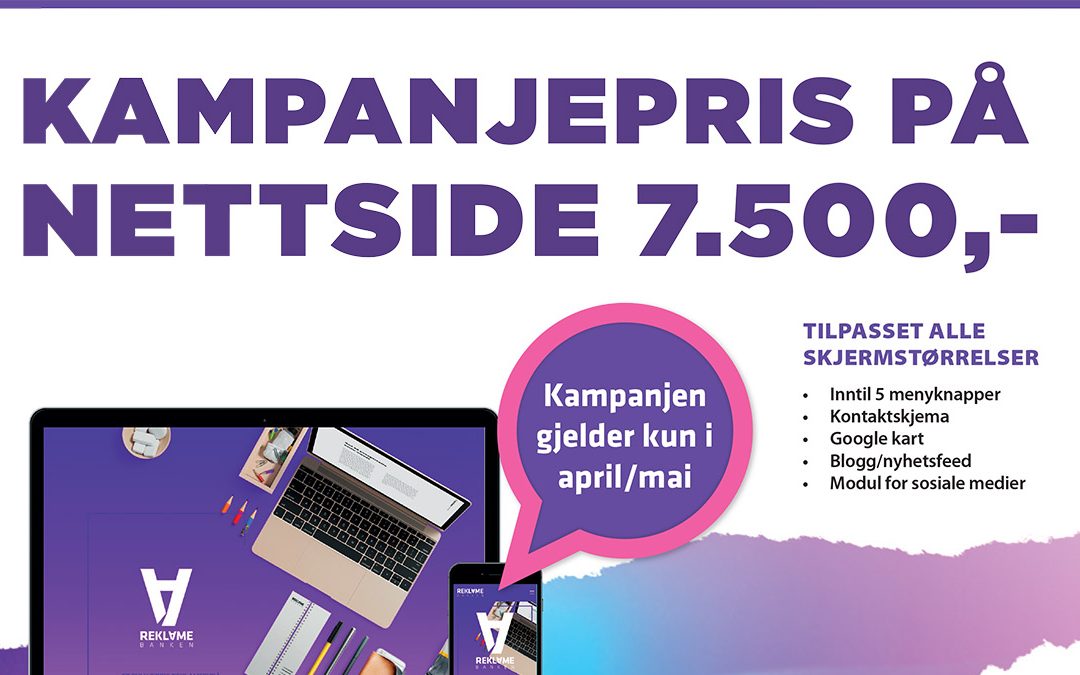Kampanjepris på nettside til 7500