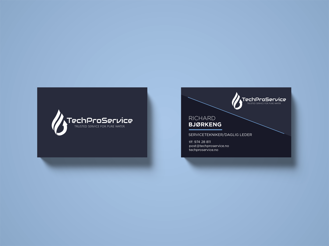Reklamebanken designet og produserte visittkort for Techproservice