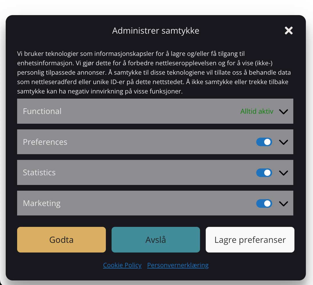 Slik ser det ut med vårt nye system