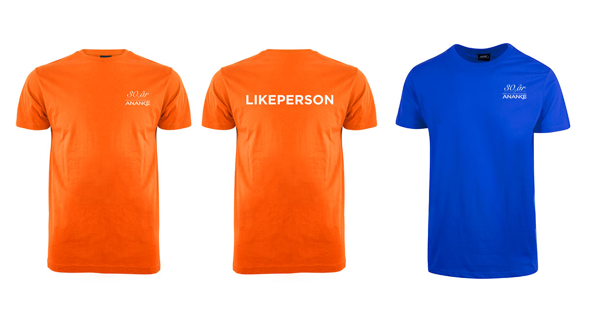 Noen T-skjorter vi laget for Ananke