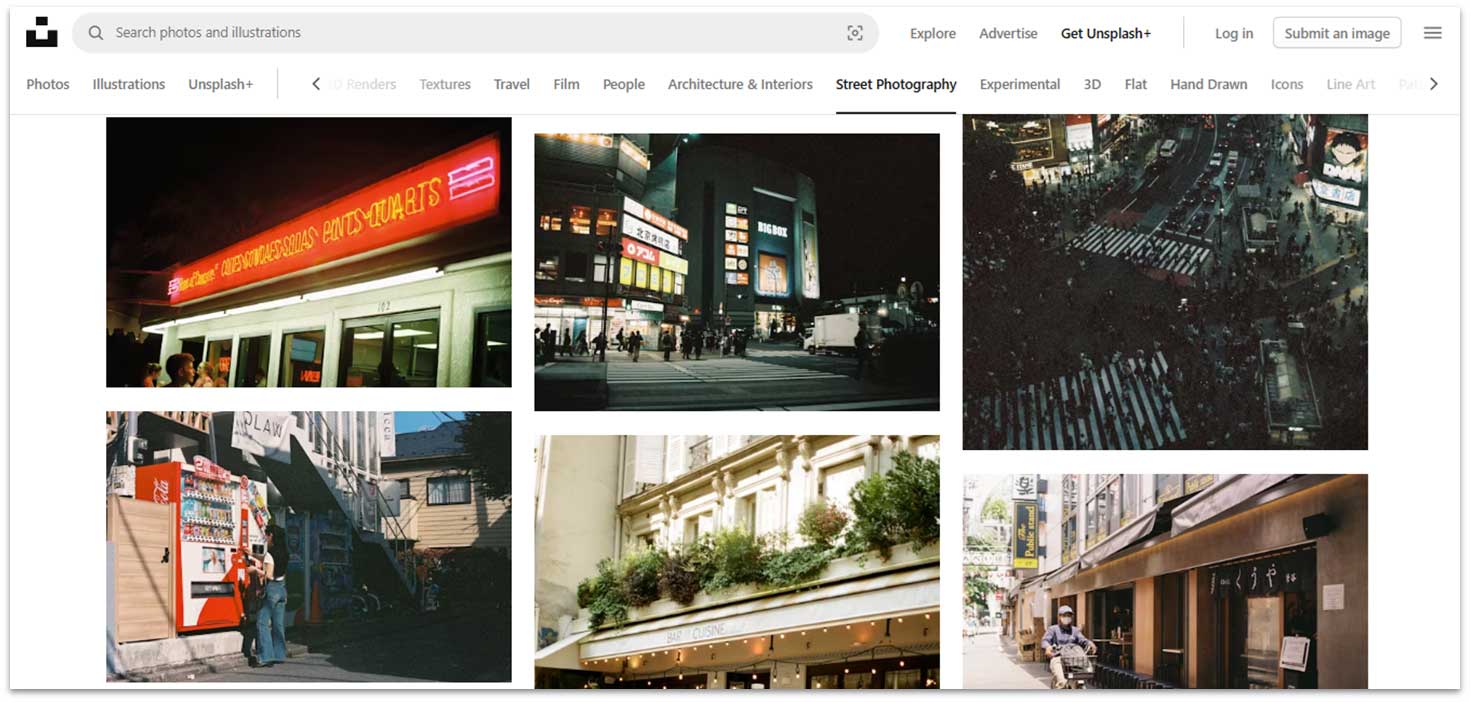 Unsplash - Estetiske bilder av høy kunstnerisk standard.